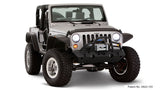 Bushwacker 07-18 Jeep Wrangler Flat Style Flares 4pc Fits 2-Door Sport Utility Only - Black Bushwacker Fender Flares  AXOPROS