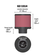 K&N 1.5in Flange ID x 3in OD x 2.5in Height Clamp On Crankcase Vent Filter K&N Engineering Air Filters - Universal Fit  AXOPROS