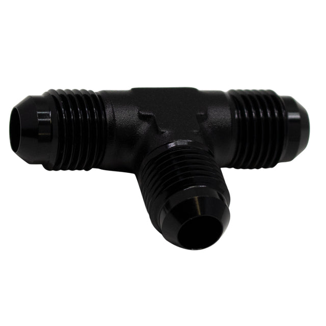 DeatschWerks DeatschWerks 6AN Male Flare to 6AN Male Flare to 6AN Male Flare Tee Fitting - Anodized Matte Black Fittings aftermarket performance part