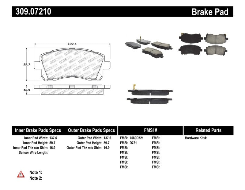 StopTech Performance 02-03 WRX Front Brake Pads Stoptech Brake Pads - Performance  AXOPROS