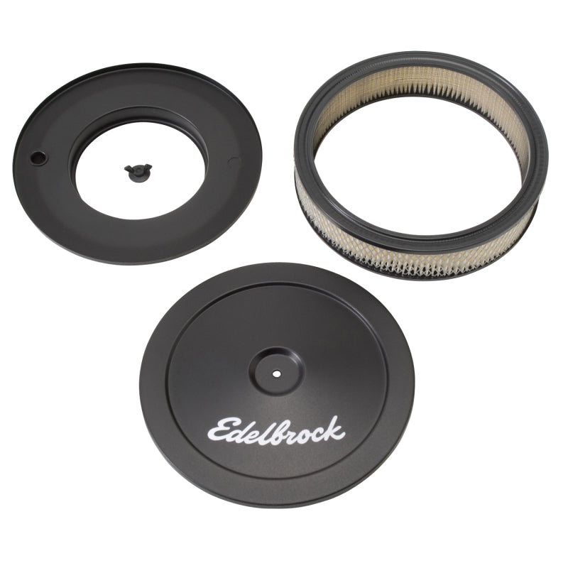 Edelbrock Air Cleaner Pro-Flo Series Round Steel Top Paper Element 10In Dia X 3 5In Black Edelbrock Air Filters - Universal Fit  AXOPROS