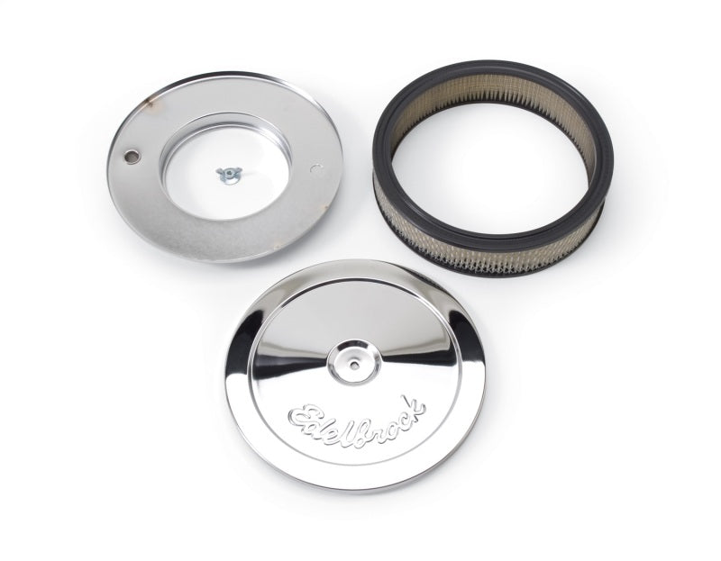 Edelbrock Air Cleaner Pro-Flo Series Round Steel Top Paper Element 10In Dia X 3 5In Chrome Edelbrock Air Filters - Universal Fit  AXOPROS