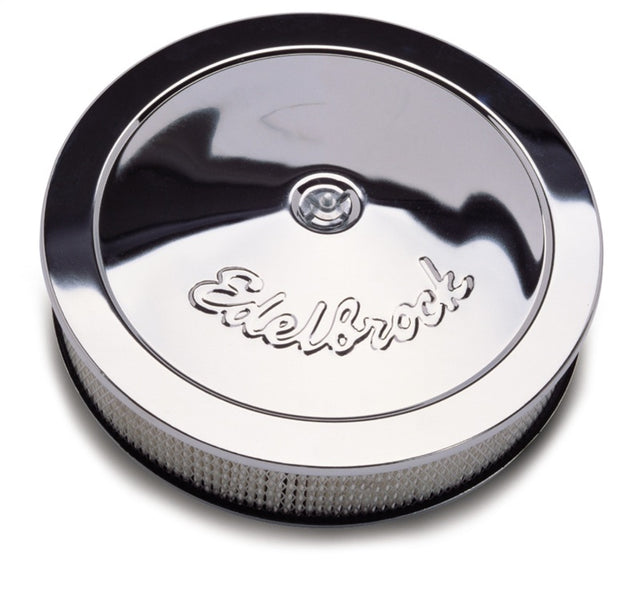 Edelbrock Air Cleaner Pro-Flo Series Round Steel Top Paper Element 14In Dia X 3 313In Chrome Edelbrock Air Filters - Universal Fit  AXOPROS
