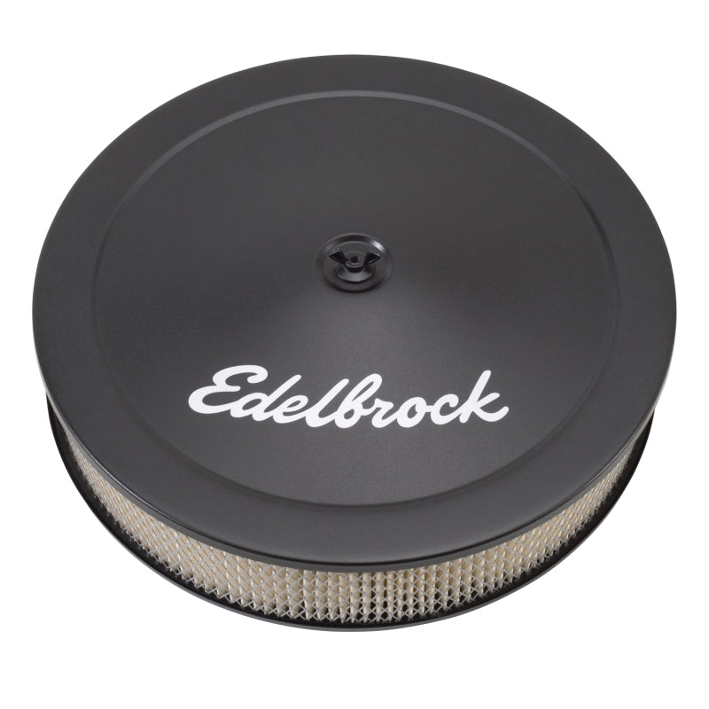 Edelbrock Air Cleaner Pro-Flo Series Round Steel Top Paper Element 14In Dia X 3 75In Dropped Base Edelbrock Air Filters - Universal Fit  AXOPROS