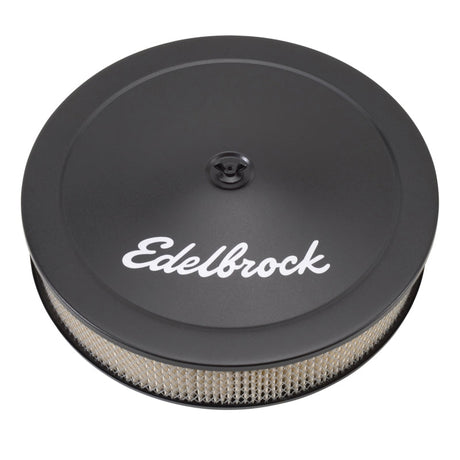 Edelbrock Air Cleaner Pro-Flo Series Round Steel Top Paper Element 14In Dia X 3 75In Dropped Base Edelbrock Air Filters - Universal Fit  AXOPROS