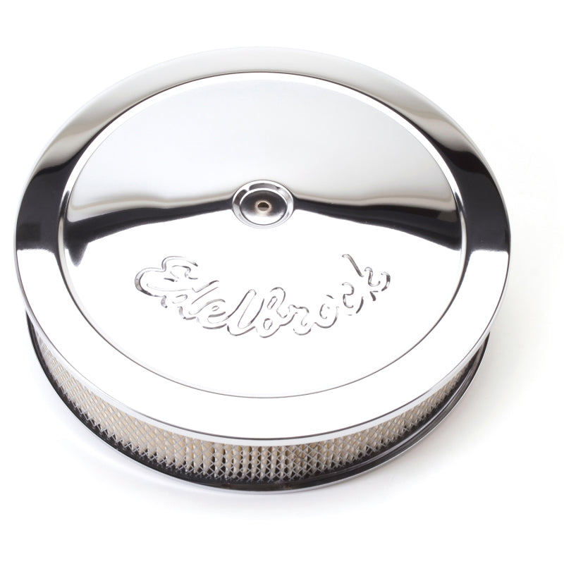 Edelbrock Air Cleaner Pro-Flo Series Round Steel Top Paper Element 14In Dia X 3 75In Dropped Base Edelbrock Air Filters - Universal Fit  AXOPROS