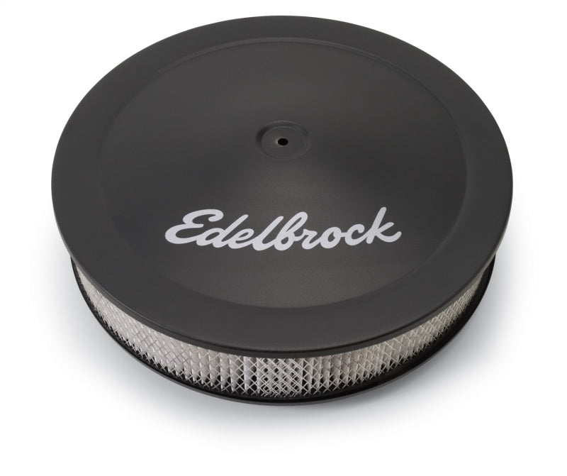 Edelbrock Air Cleaner Pro-Flo Series Round Steel Top Paper Element 14In Dia X 3 75In Dropped Base Edelbrock Air Filters - Universal Fit  AXOPROS