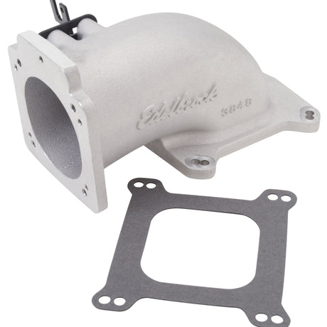 Edelbrock Low Profile Intake Elbow 90mm Throttle Body to Square-Bore Flange As-Cast Finish Edelbrock Throttle Bodies  AXOPROS
