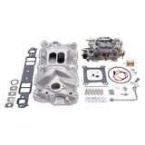Edelbrock Manifold And Carb Kit Performer Eps Small Block Chevrolet 1957-1986 Natural Finish Edelbrock Intake Manifolds  AXOPROS