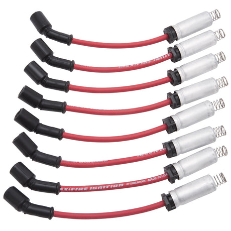 Edelbrock Spark Plug Wire Set LS Truck w/ Metal Sleeves 99-15 50 Ohm Resistance Red Wire (Set of 8) Edelbrock Spark Plug Wire Sets  AXOPROS