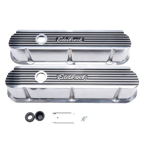 Edelbrock Valve Cover Elite II Series Ford 289-302-351W CI V8 Tall Polished Edelbrock Valve Covers  AXOPROS