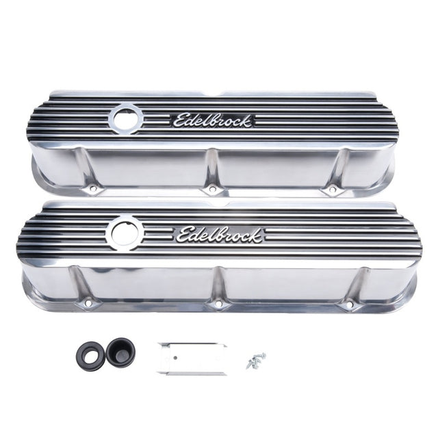 Edelbrock Valve Cover Elite II Series Ford 289-302-351W CI V8 Tall Polished Edelbrock Valve Covers  AXOPROS