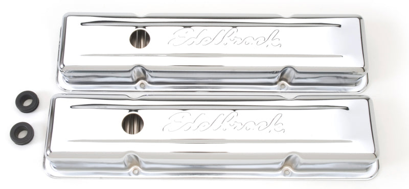 Edelbrock Valve Cover Signature Series Chevrolet 1959-1986 262-400 CI V8 Low Chrome Edelbrock Valve Covers  AXOPROS