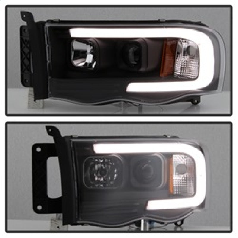 Spyder 02-05 Dodge Ram 1500 Light Bar Projector Headlights - Black (PRO-YD-DR02V2-LB-BK) SPYDER Headlights  AXOPROS