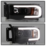 Spyder 02-05 Dodge Ram 1500 Light Bar Projector Headlights - Black (PRO-YD-DR02V2-LB-BK) SPYDER Headlights  AXOPROS