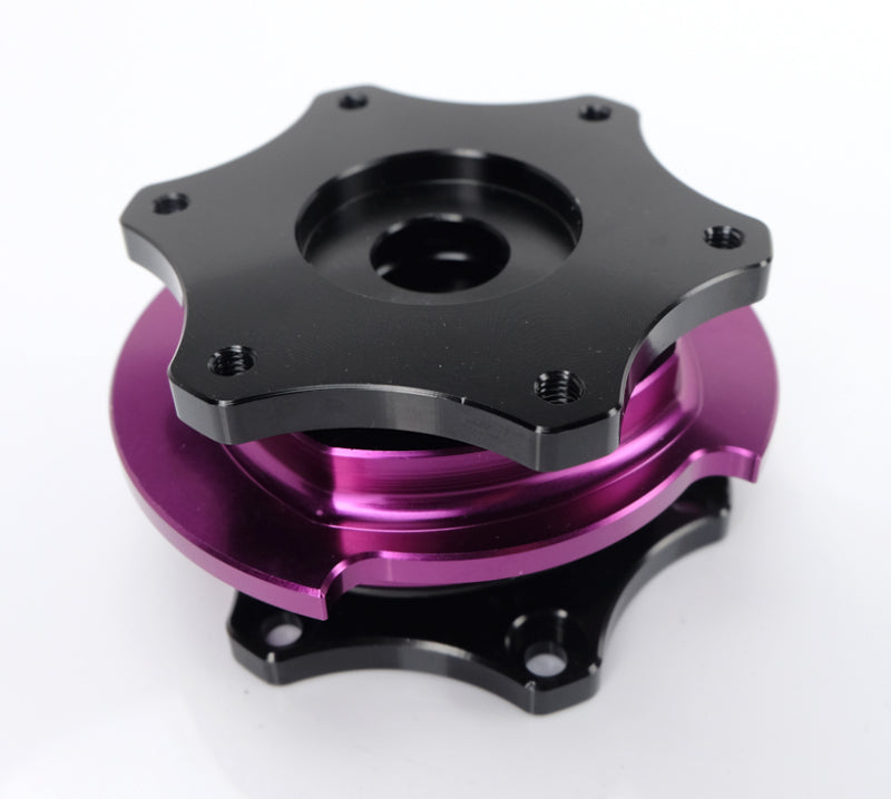 NRG Quick Release SFI SPEC 42.1 - Shiny Black Body / Shiny Purple Ring NRG Quick Release Adapters  AXOPROS