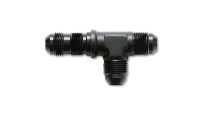 Vibrant -4AN Bulkhead Adapter Tee on Run Fittings - Anodized Black Only Vibrant Fittings  AXOPROS