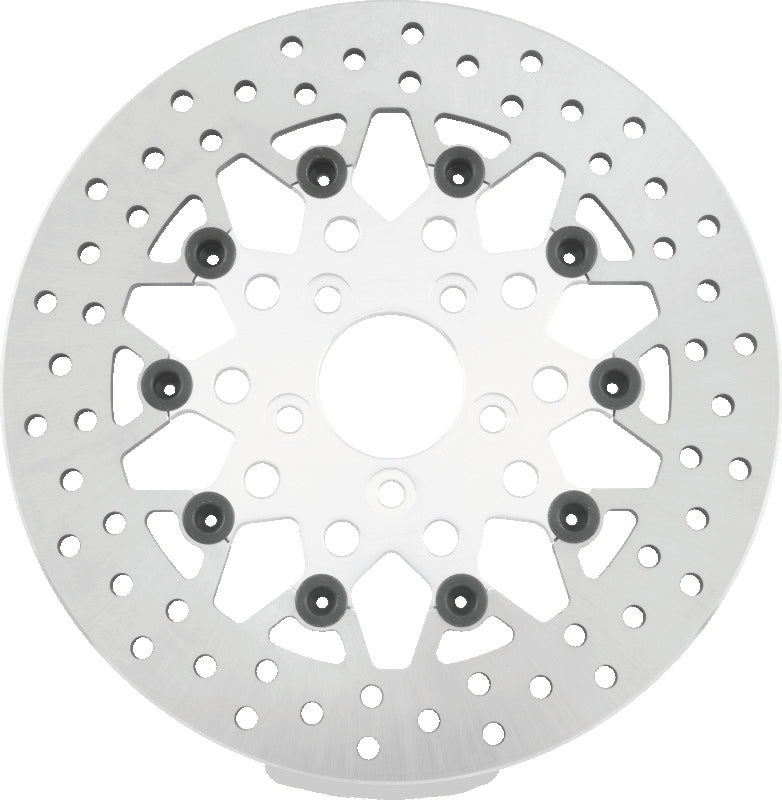 Twin Power 08-Up FLH FLT Rear 11.8in Floating Rotor Mesh Silver TwinPower Brake Rotors - OE  AXOPROS
