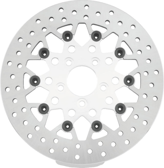 Twin Power 08-Up FLH FLT Rear 11.8in Floating Rotor Mesh Silver TwinPower Brake Rotors - OE  AXOPROS