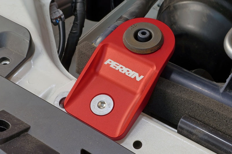 PERRIN 08-14 Subaru WRX/STI / 08-11 Impreza / 08-10 Outback Upper Radiator Bracket Set - Red Perrin Performance Hardware Kits - Other  AXOPROS