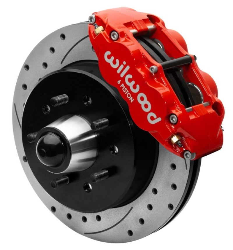 Wilwood Forged Narrow Superlite 6R Front Big Brake Kit 12.19in Drilled Rotors 88-98 C1500 - Red Wilwood Big Brake Kits  AXOPROS