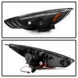Spyder 15-18 Ford Focus Projector Headlights - Seq Turn Light Bar - Black PRO-YD-FF15-LBSEQ-BK SPYDER Headlights  AXOPROS