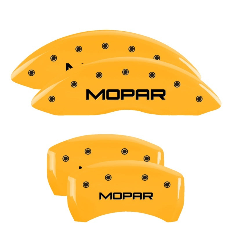 MGP 4 Caliper Covers Engraved Front & Rear MOPAR Yellow finish black ch MGP Caliper Covers  AXOPROS