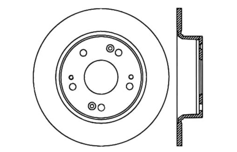 StopTech 09-10 Acura TSX / 08-10 Honda Accord Coupe/05-10 Sedan Right Rear Slotted & Drilled Rotor Stoptech Brake Rotors - Slot & Drilled  AXOPROS
