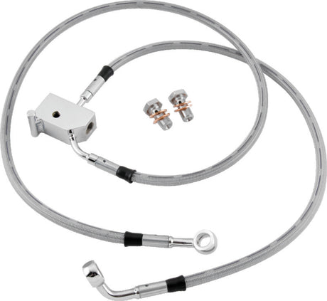 Twin Power L87-99 FLST Stainless Steel Dot Brake Line Kit Rear Stock Length TwinPower Brake Line Kits  AXOPROS