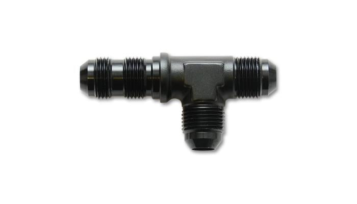 Vibrant -10AN Bulkhead Adapter Tee on Run Fittings - Anodized Black Only Vibrant Fittings  AXOPROS