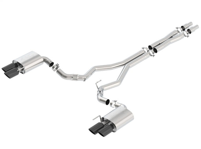 Borla 2018 Ford Mustang GT (A/T / M/T) 3in ATAK Catback Exhaust w/o Valves w/ Black Chrome Tips Borla Catback  AXOPROS