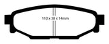 EBC 12+ Subaru BRZ 2.0 (solid rear rotors) Ultimax2 Rear Brake Pads EBC Brake Pads - OE  AXOPROS