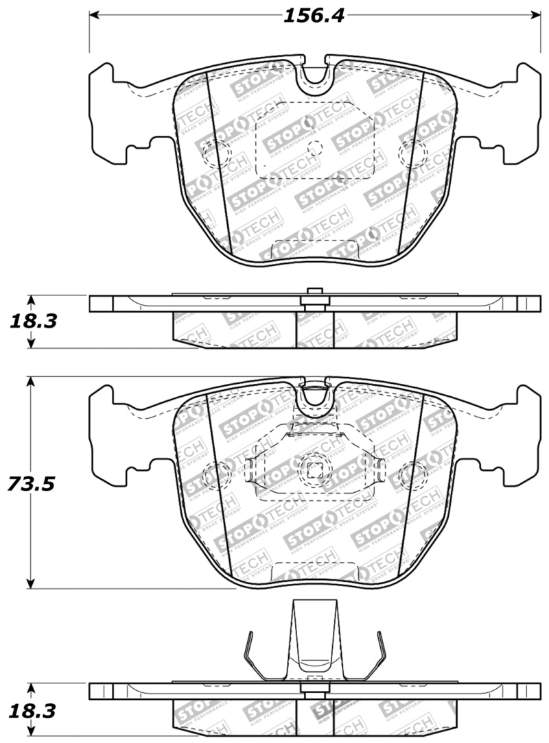 StopTech Performance 00-04 BMW M5 E39 / 00-06 X5 / 03-05 Range Rover HSE Front Brake Pads Stoptech Brake Pads - Performance  AXOPROS