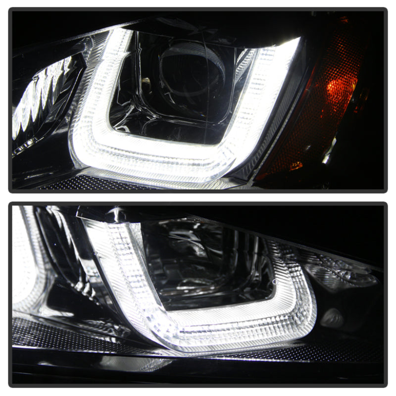 Spyder Volkswagen Golf VII 14-16 Projector Headlights DRL LED Blk Stripe Blk PRO-YD-VG15-BLK-DRL-BK SPYDER Headlights  AXOPROS
