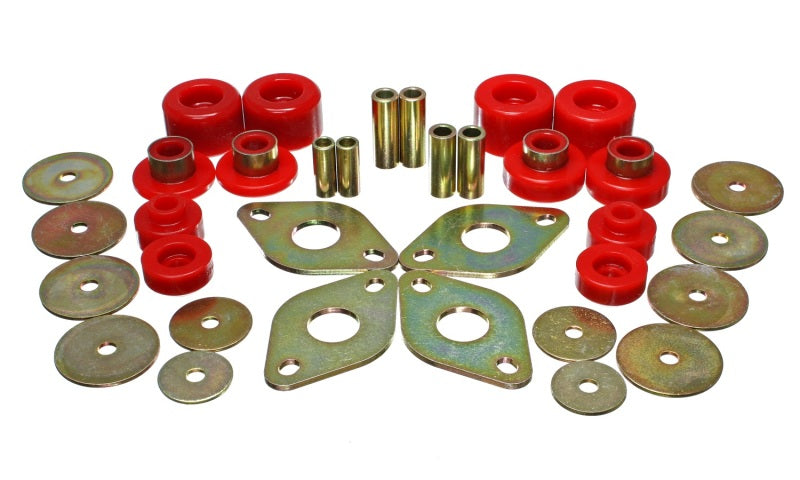 Energy Suspension 01-04 Toyota Pickup 2WD/4WD (Exc T-100/Tundra) Red Body Cab Mount Set Energy Suspension Bushing Kits  AXOPROS
