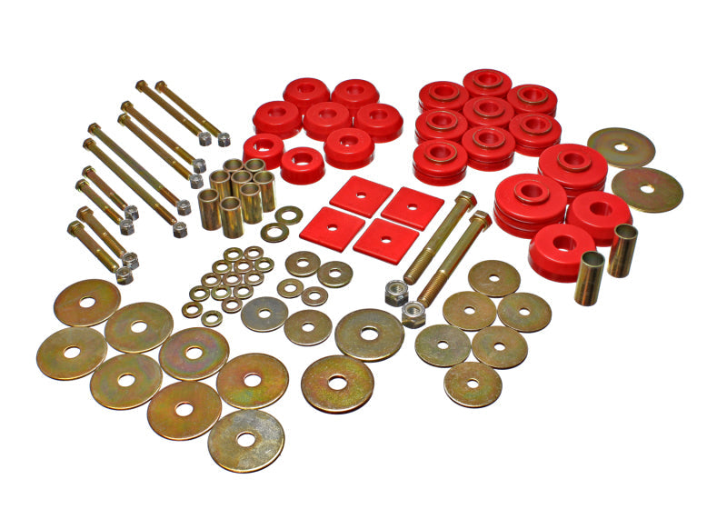 Energy Suspension 67-72 Denali XL/Suburban/Yukon XL 2WD/4WD/67-95 K-5 Blazer Red Body(cab) Mount Set Energy Suspension Bushing Kits  AXOPROS