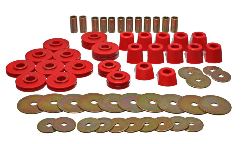 Energy Suspension 67-95 K5 Blazer /  67-70 Denali XL/Suburban/Yukon XL 4WD Red Body (Cab) Mount Set Energy Suspension Bushing Kits  AXOPROS