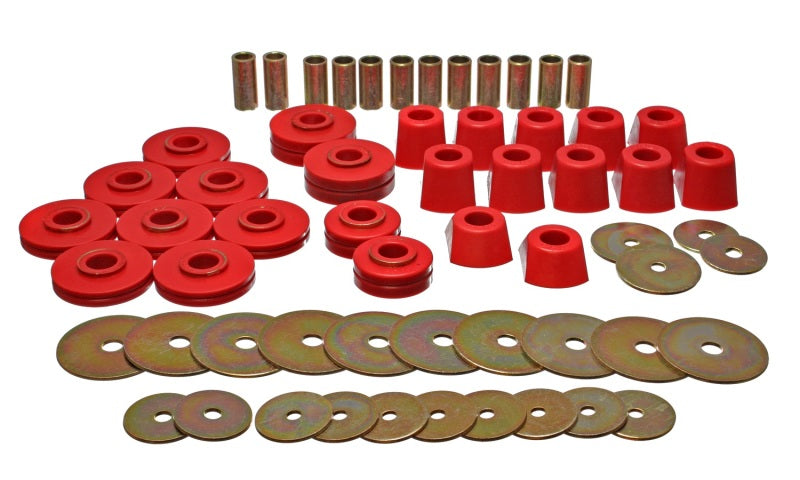 Energy Suspension 67-95 K5 Blazer /  67-70 Denali XL/Suburban/Yukon XL 4WD Red Body (Cab) Mount Set Energy Suspension Bushing Kits  AXOPROS