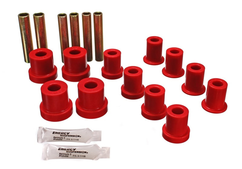 Energy Suspension 73-87 GM Denali XL/SUburban/Yukon XL 4WD Red Front Leaf Spring Bushing Set Energy Suspension Bushing Kits  AXOPROS