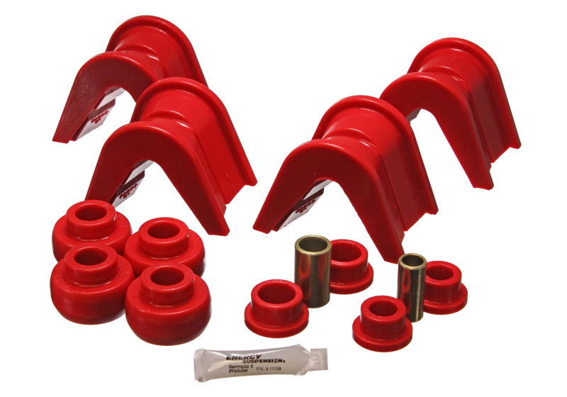 Energy Suspension 76-77 Ford Bronco/66-72 F-100/F-150 Red 4 Deg Offset Complete 14 Pc C-Bushing Set Energy Suspension Bushing Kits  AXOPROS