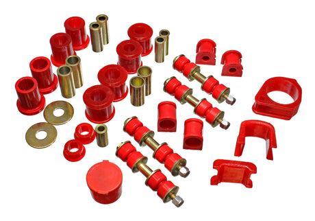 Energy Suspension 97-01 Ford Escort/ZX2 Red Hyper-flex Master Bushing Set Energy Suspension Bushing Kits  AXOPROS