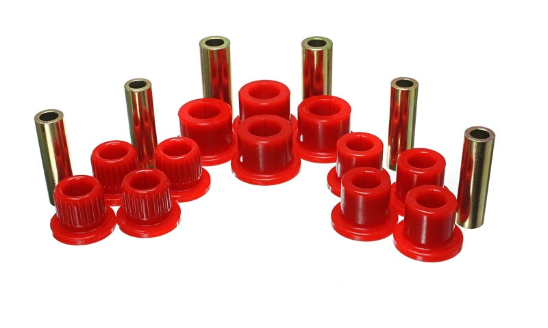 Energy Suspension 99-04 Ford F-350 2wd/F-250 SD 4wd/F-350 4wd Red Rear Leaf Spring Bushing Set Energy Suspension Bushing Kits  AXOPROS