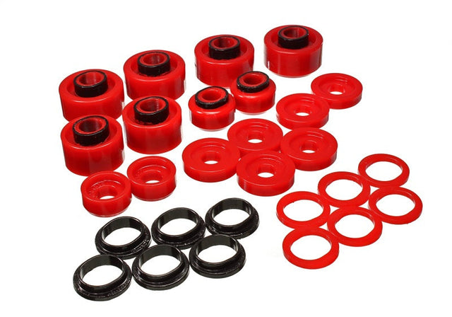 Energy Suspension 99-07 Ford F-250/F-350 SD 2/4WD Crew Cab Body Mount Set - Red Energy Suspension Bushing Kits  AXOPROS