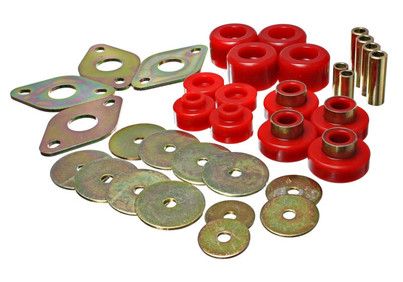 Energy Suspension Body Mount Set-Reg Access & Dbl Cab - Red Energy Suspension Bushing Kits  AXOPROS