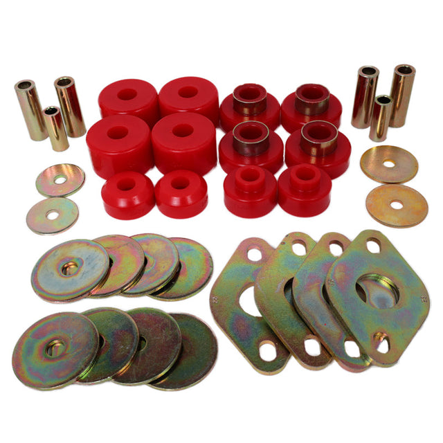 Energy Suspension Body Mount Set-Reg Access & Dbl Cab - Red Energy Suspension Bushing Kits  AXOPROS