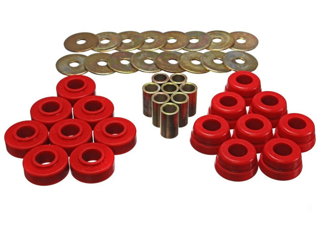 Energy Suspension Gm Body Mount Set W/Hardware - Red Energy Suspension Bushing Kits  AXOPROS