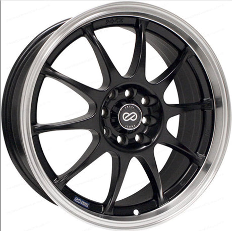 Enkei J10 15x6.5 5x100/114.3 38mm Offset 72.62mm Bore Dia Matte Black w/ Machined Lip Wheel Enkei Wheels - Cast  AXOPROS