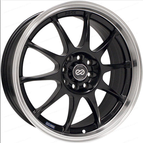Enkei J10 17x7 4x100/114.3 42mm Offset 72.62mm Bore Dia Matte Black w/ Machined Lip Wheel Enkei Wheels - Cast  AXOPROS