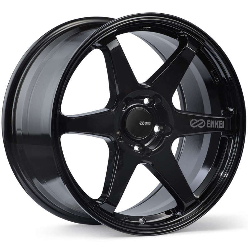 Enkei T6R 18x8 45mm Offset 5x112 Bolt Pattern 72.6 Bore Gloss Black Wheel Enkei Wheels - Cast  AXOPROS