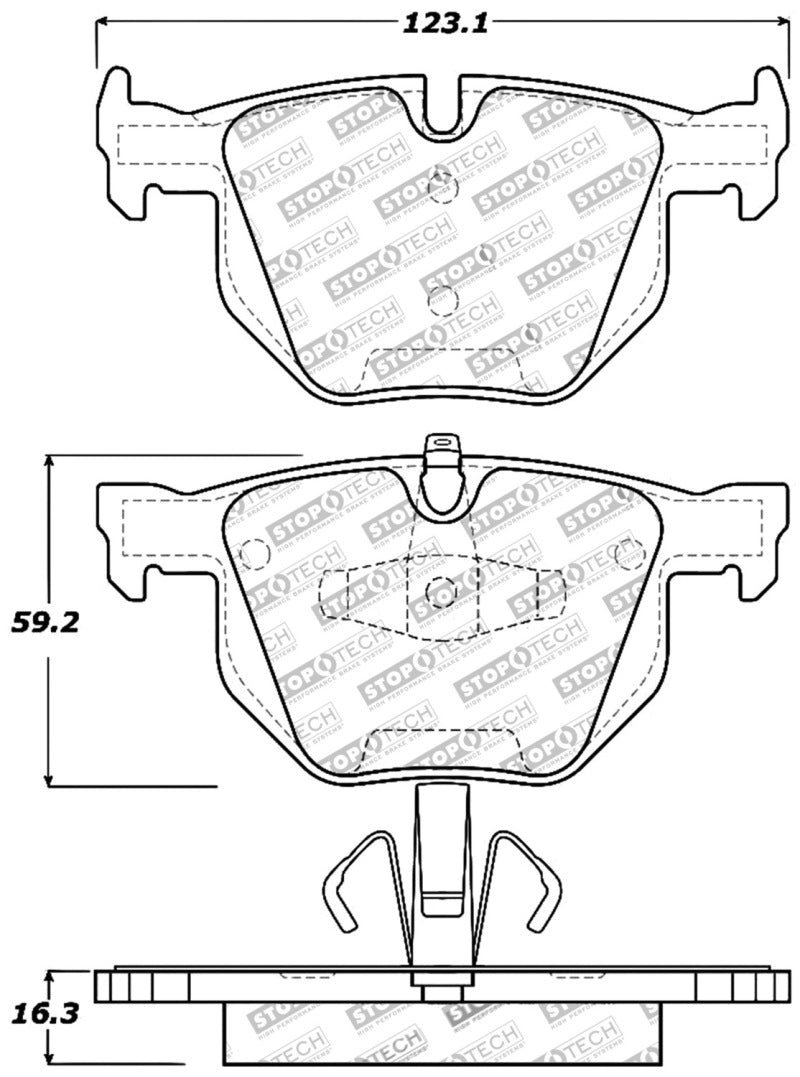 StopTech Performance 06 BMW 330 Series (Exc E90) / 07-09 335 Series Rear Brake Pads Stoptech Brake Pads - Performance  AXOPROS